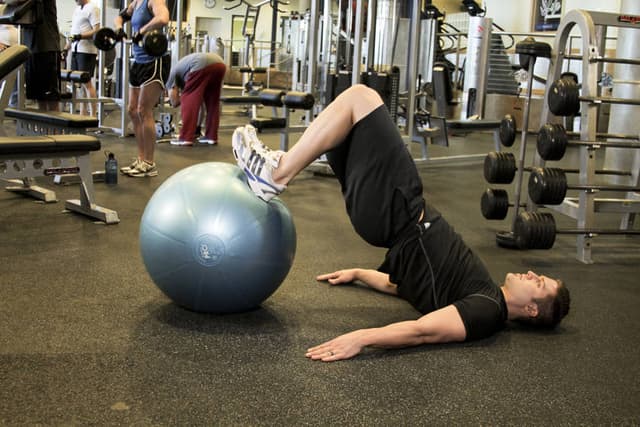 Ending position of Ball Leg Curl