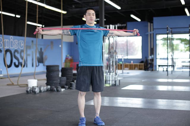 Ending position of Band Pull Apart
