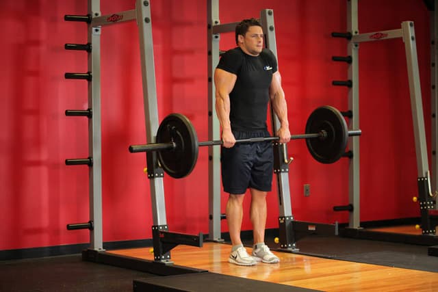 Ending position of Barbell Shrug