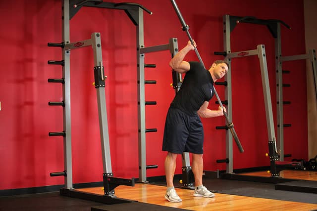 Ending position of Barbell Side Bend