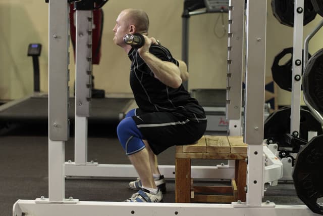 Ending position of Box Squat