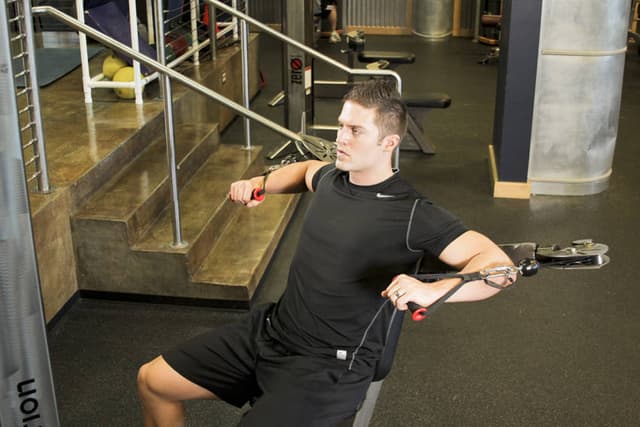 Starting position of Cable Chest Press
