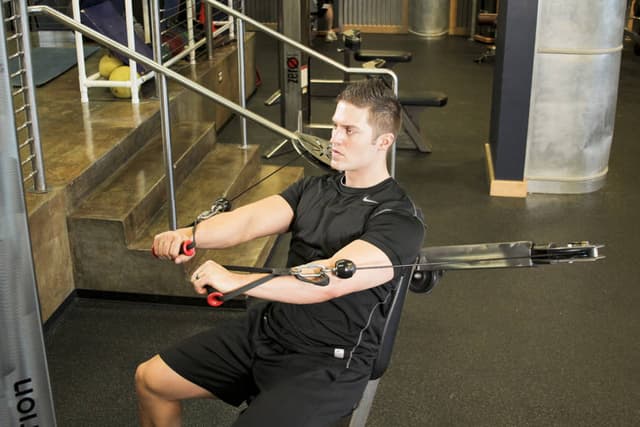 Ending position of Cable Chest Press