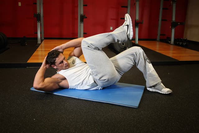 Ending position of Cross-Body Crunch