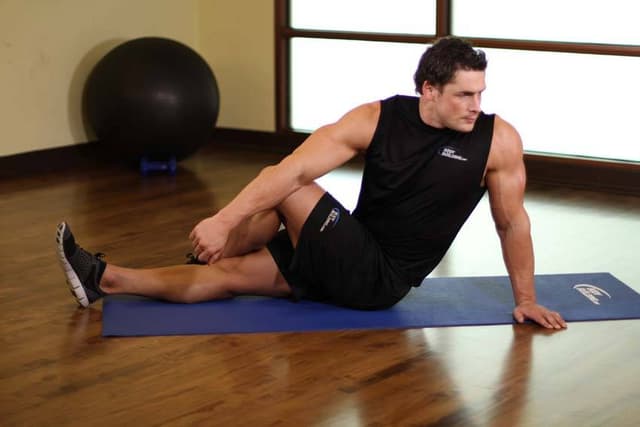 Ending position of Dancer's Stretch
