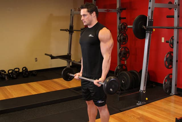 Starting position of Drag Curl