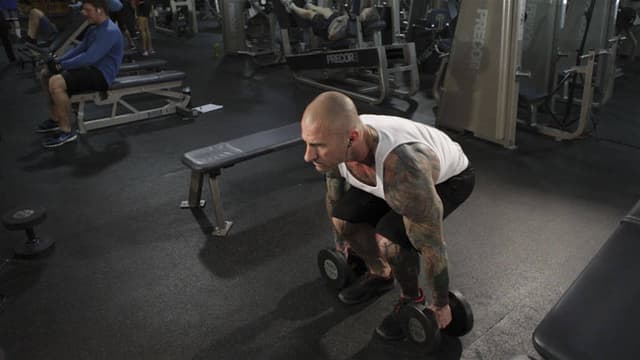 Starting position of Dumbbell Clean