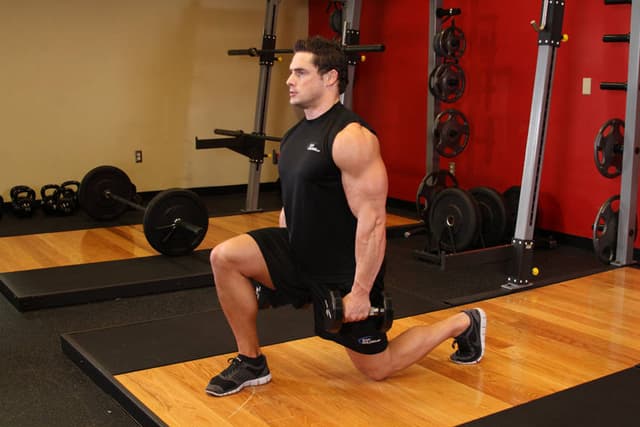 Ending position of Dumbbell Lunges