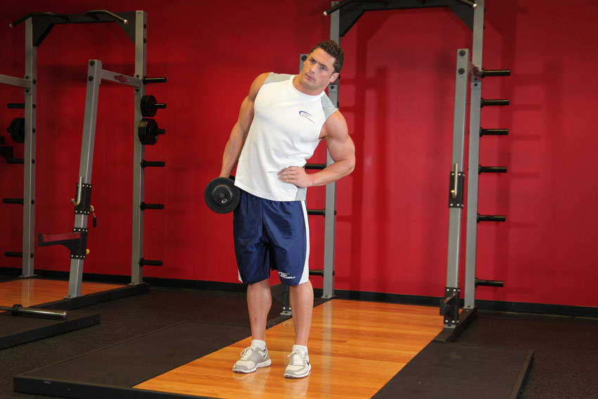 Ending position of Dumbbell Side Bend