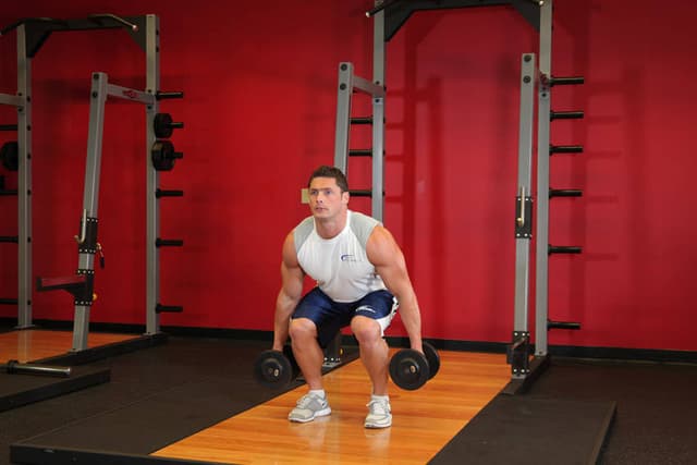 Ending position of Dumbbell Squat