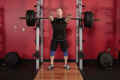 Starting position of Frankenstein Squat