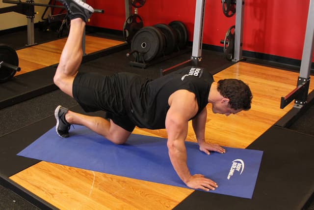 Ending position of Glute Kickback