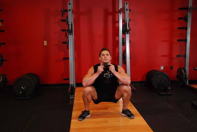 Ending position of Goblet Squat