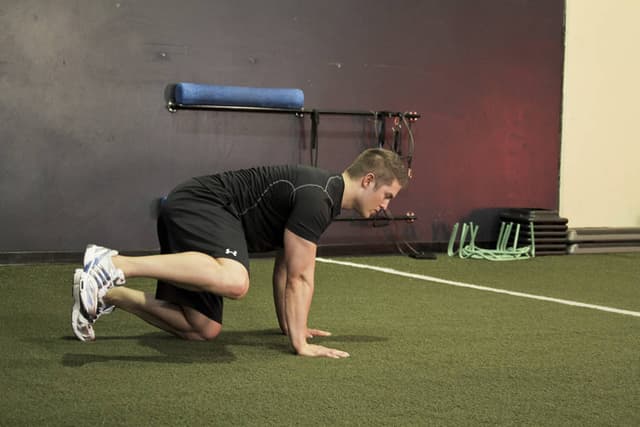 Ending position of Hip Circles (prone)