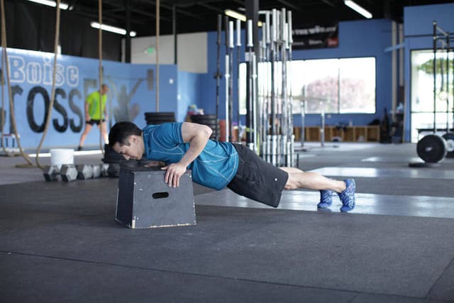Starting position of Incline Push-Up