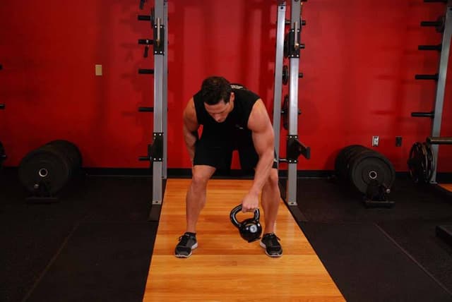 Ending position of Kettlebell Figure 8