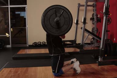 Starting position of Kneeling Jump Squat
