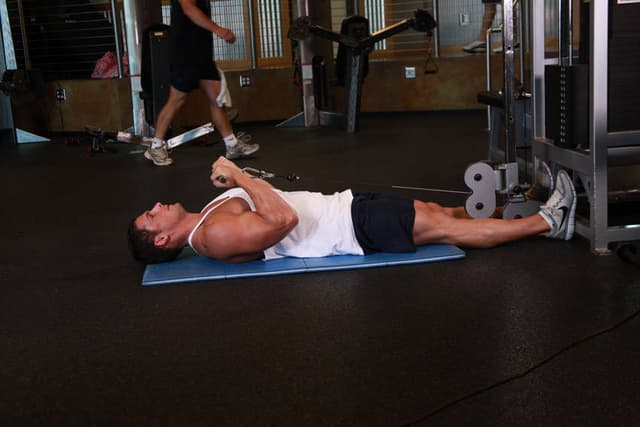 Ending position of Lying Cable Curl