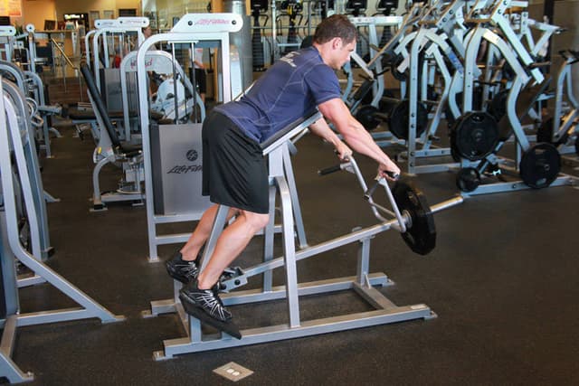 Starting position of Lying T-Bar Row