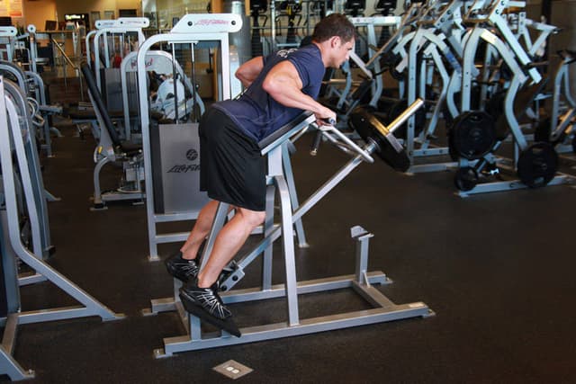 Ending position of Lying T-Bar Row