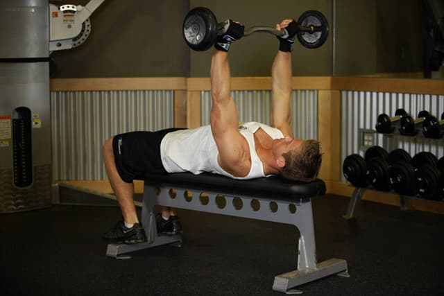 Starting position of Lying Triceps Press
