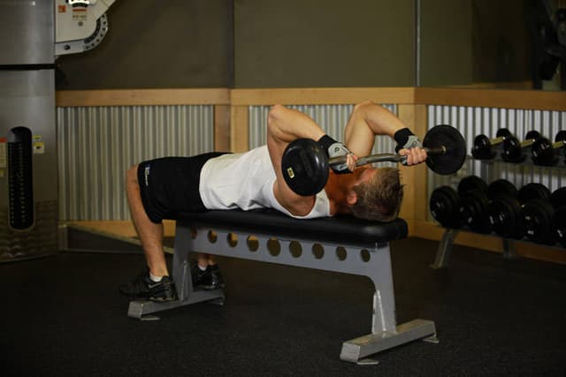 Ending position of Lying Triceps Press