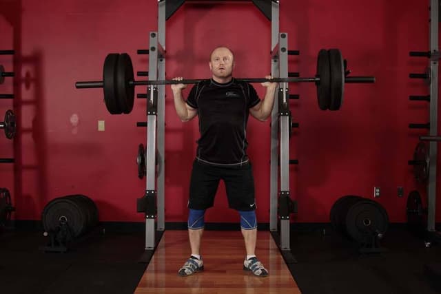 Starting position of Olympic Squat