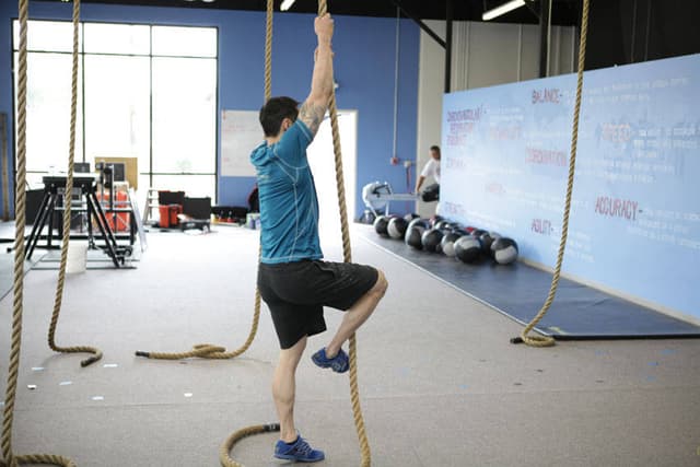 Starting position of Rope Climb