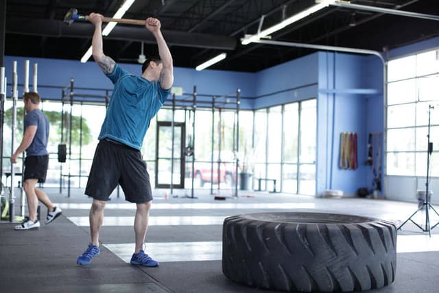 Ending position of Sledgehammer Swings
