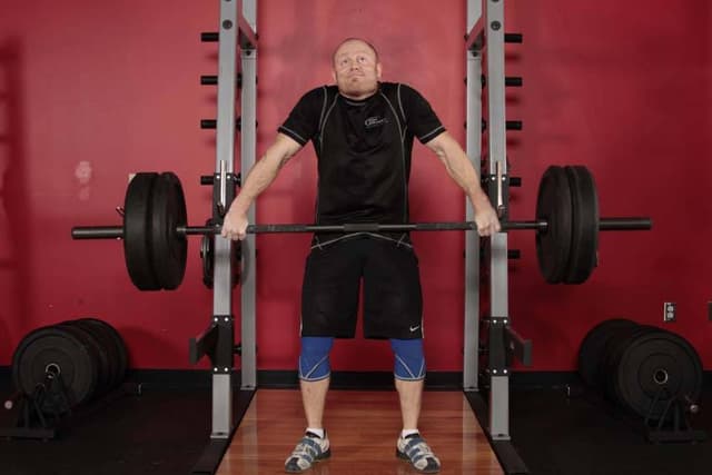 Ending position of Snatch Shrug