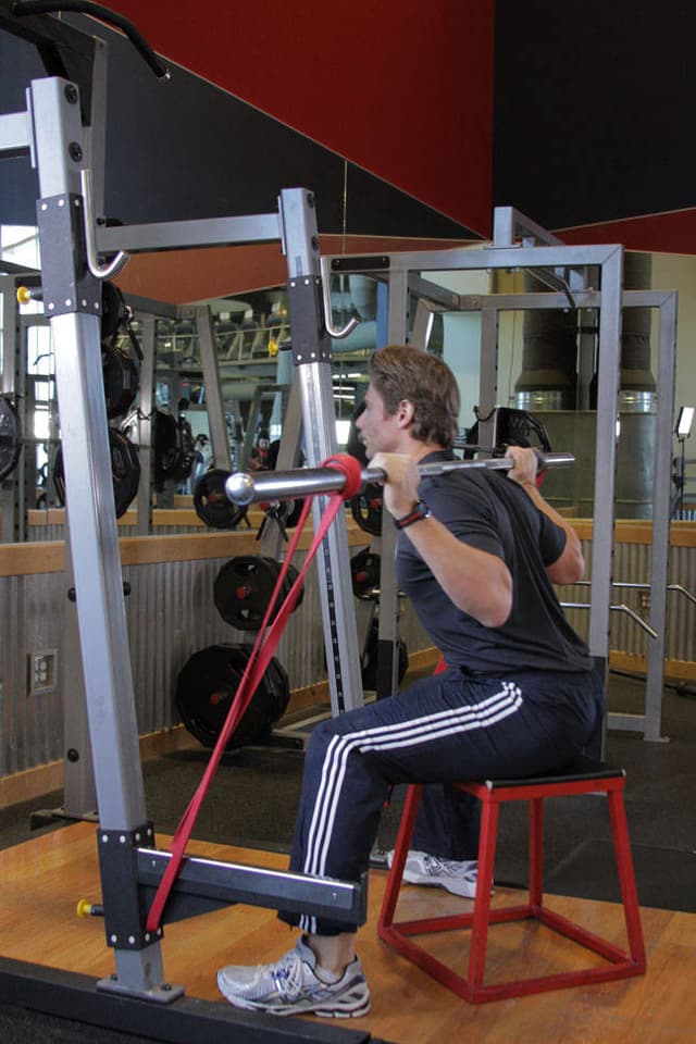 Ending position of Speed Box Squat