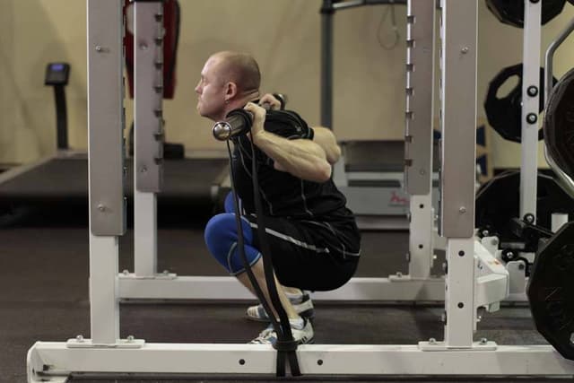 Ending position of Squat with Bands