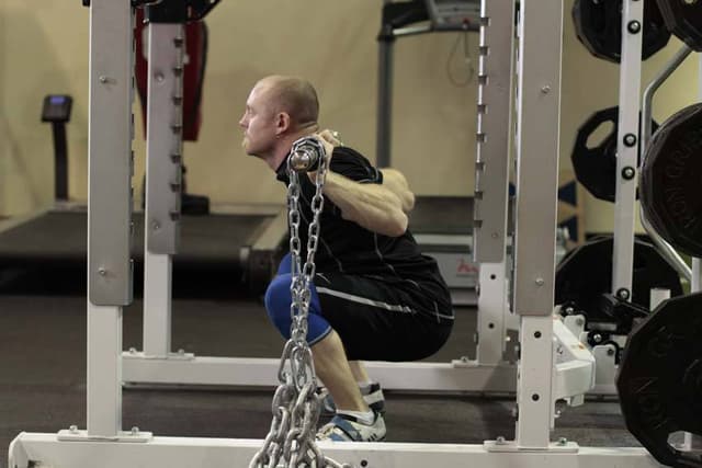 Ending position of Squat with Chains