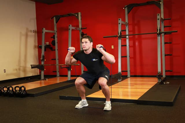 Ending position of Squats - With Bands