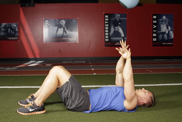 Ending position of Supine Chest Throw