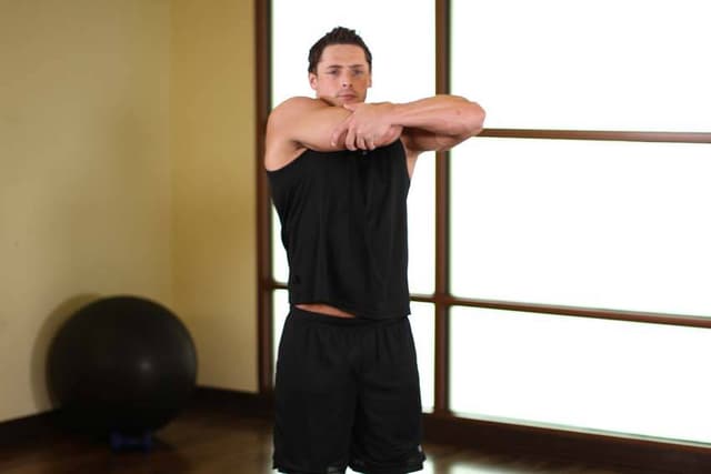 Ending position of Tricep Side Stretch