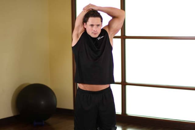 Ending position of Triceps Stretch