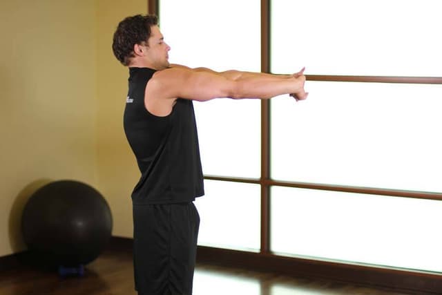 Ending position of Upper Back Stretch