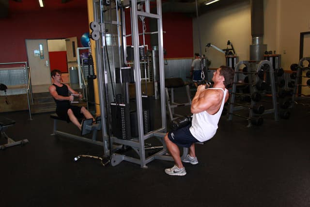 Starting position of V-Bar Pulldown