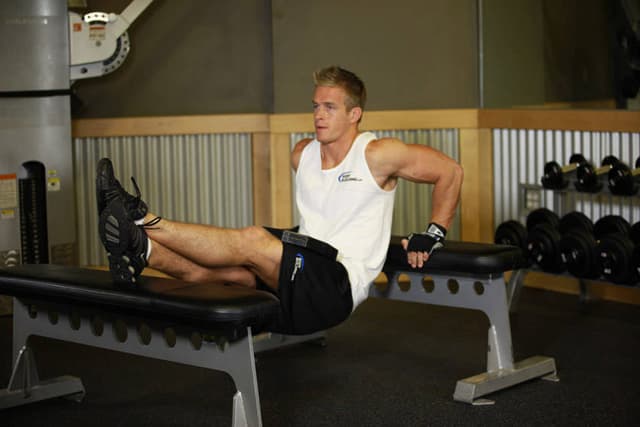 Ending position of Weighted Bench Dip